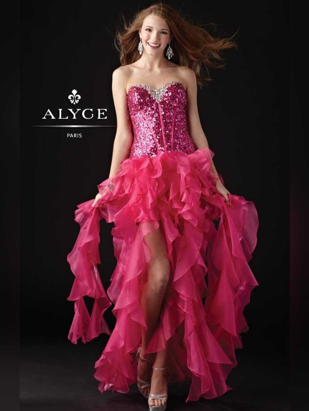 Alyce Paris 6043 Size 14 Fuchsia Pink Prom Dress